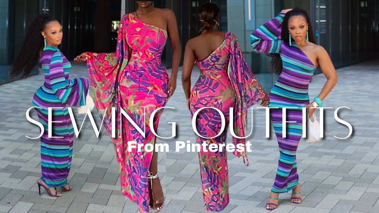 Sewing Summer Dresses from Pinterest: one shoulder maxi dress
