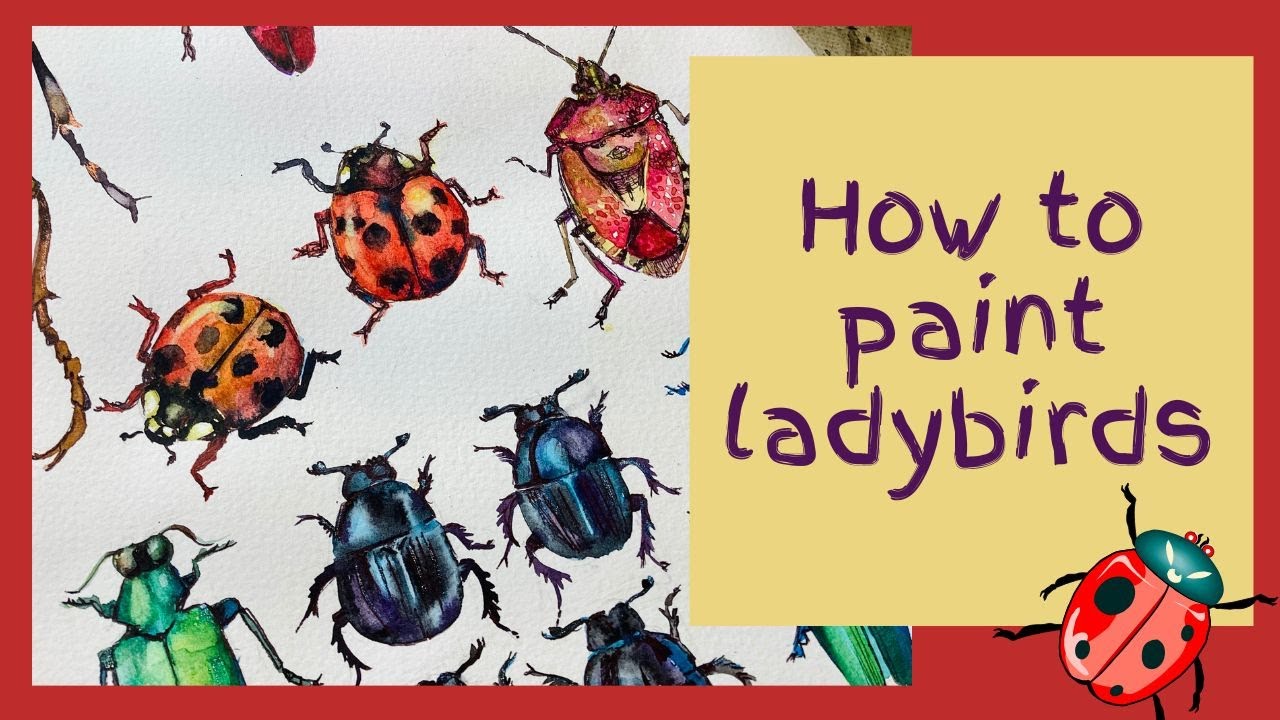 How to paint a watercolour ladybird