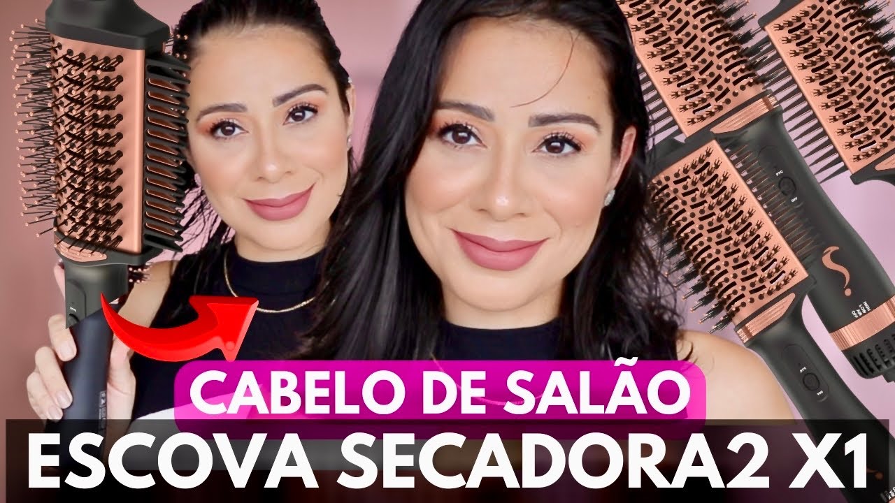 Testando ESCOVA SECADORA Multifuncional | Seca, Modela e Alisa | CABELO DE SALÃO EM CASA