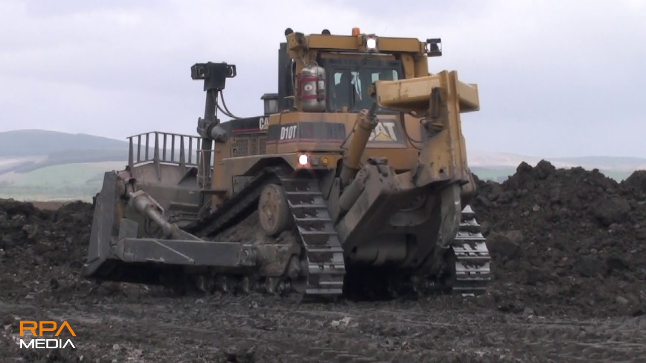 Caterpillar D10T pushing overburden.