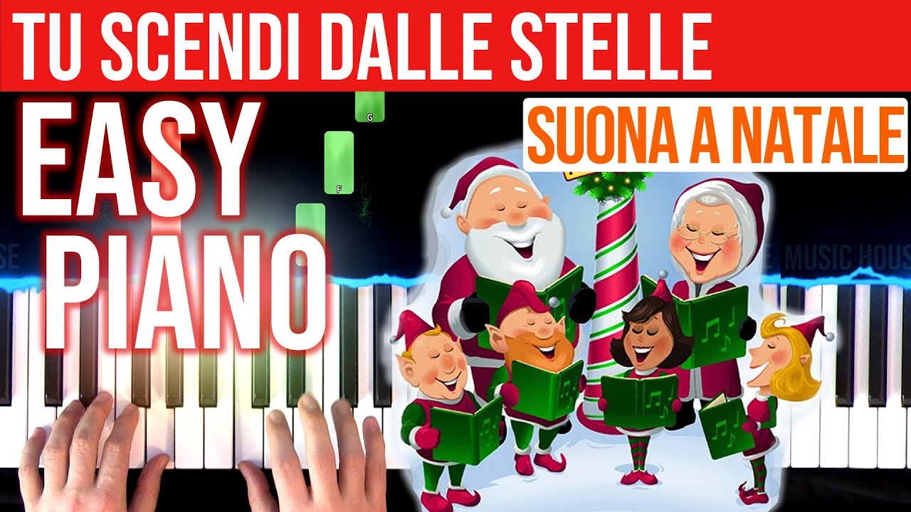 Tu Scendi dalle Stelle - EASY Piano Tutorial - BPM 102 - 84 - Free Sheet Music 🎹 - video 4K🤙