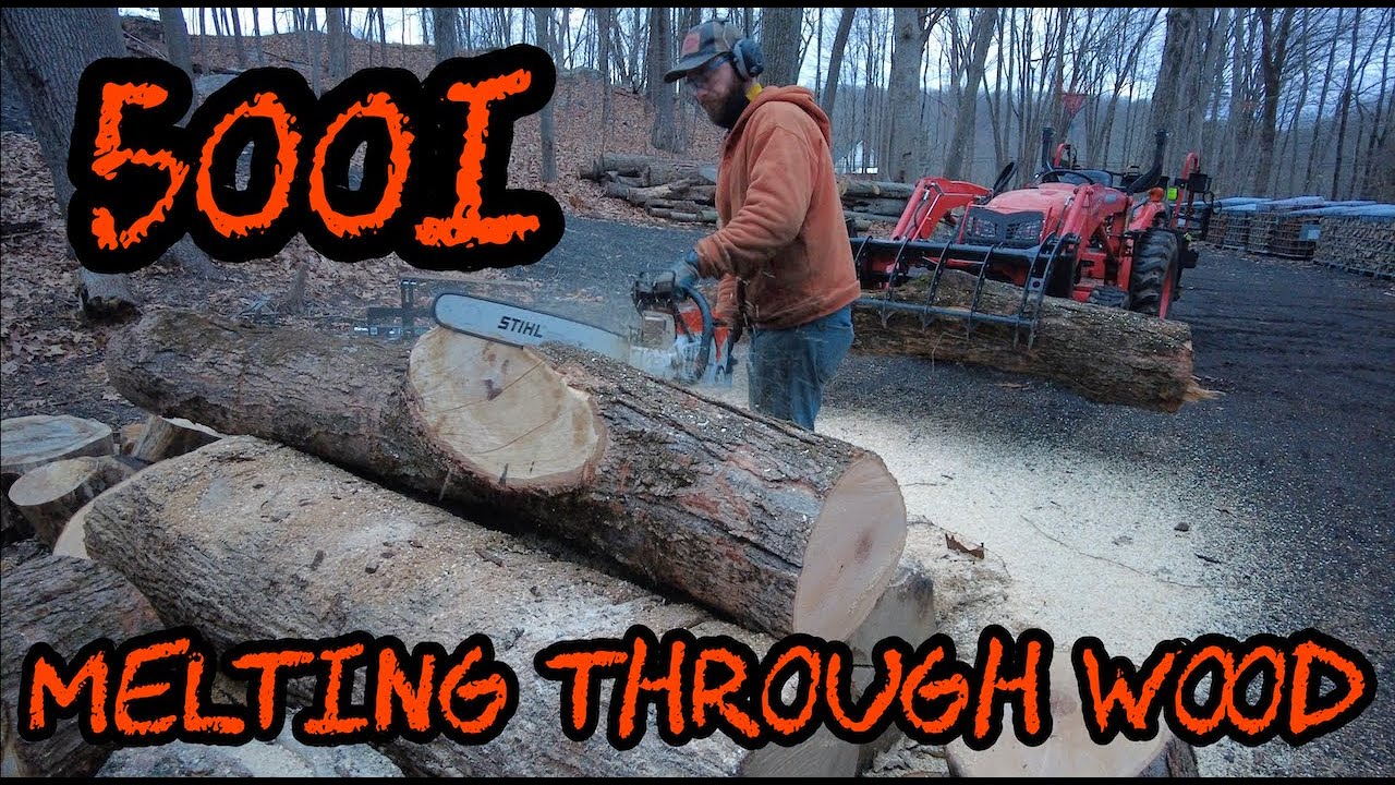 #330 Sharpening & Cutting Firewood with Stihl 500i & LogOx