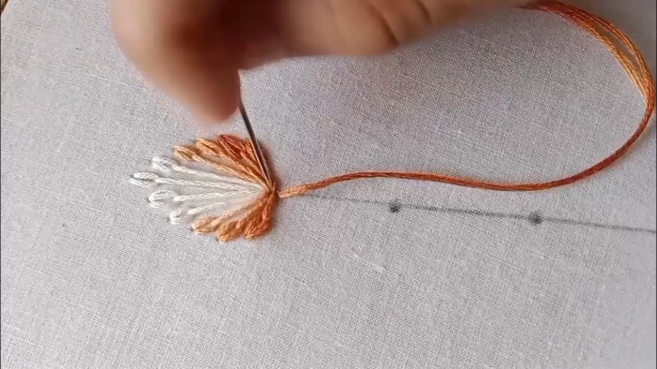 Simple and beautiful border line design tutorial|Embroidery Flower By Hand|embroidery video|