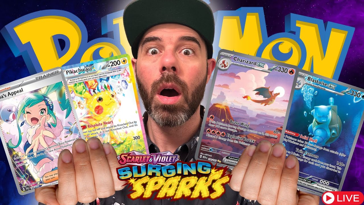 🔴Pokemon Surging Sparks STORE OPENINGS + GIVEAWAYS LIVE! Watch and Win Now!