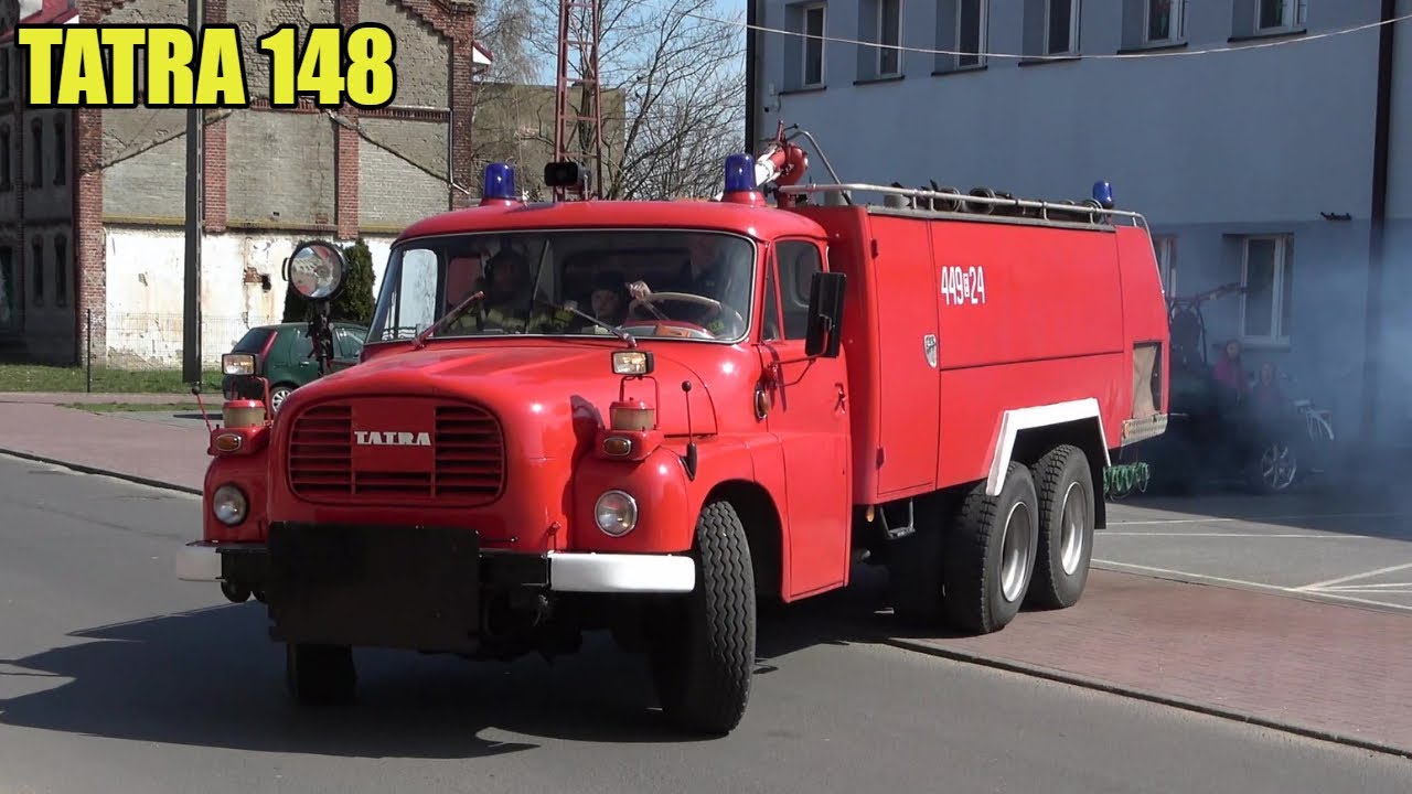 Wyjazd Alarmowy zastępu GCBA Tatra 148 z OSP Góra św. Małgorzaty i przejazdy wozów na ćwiczenia
