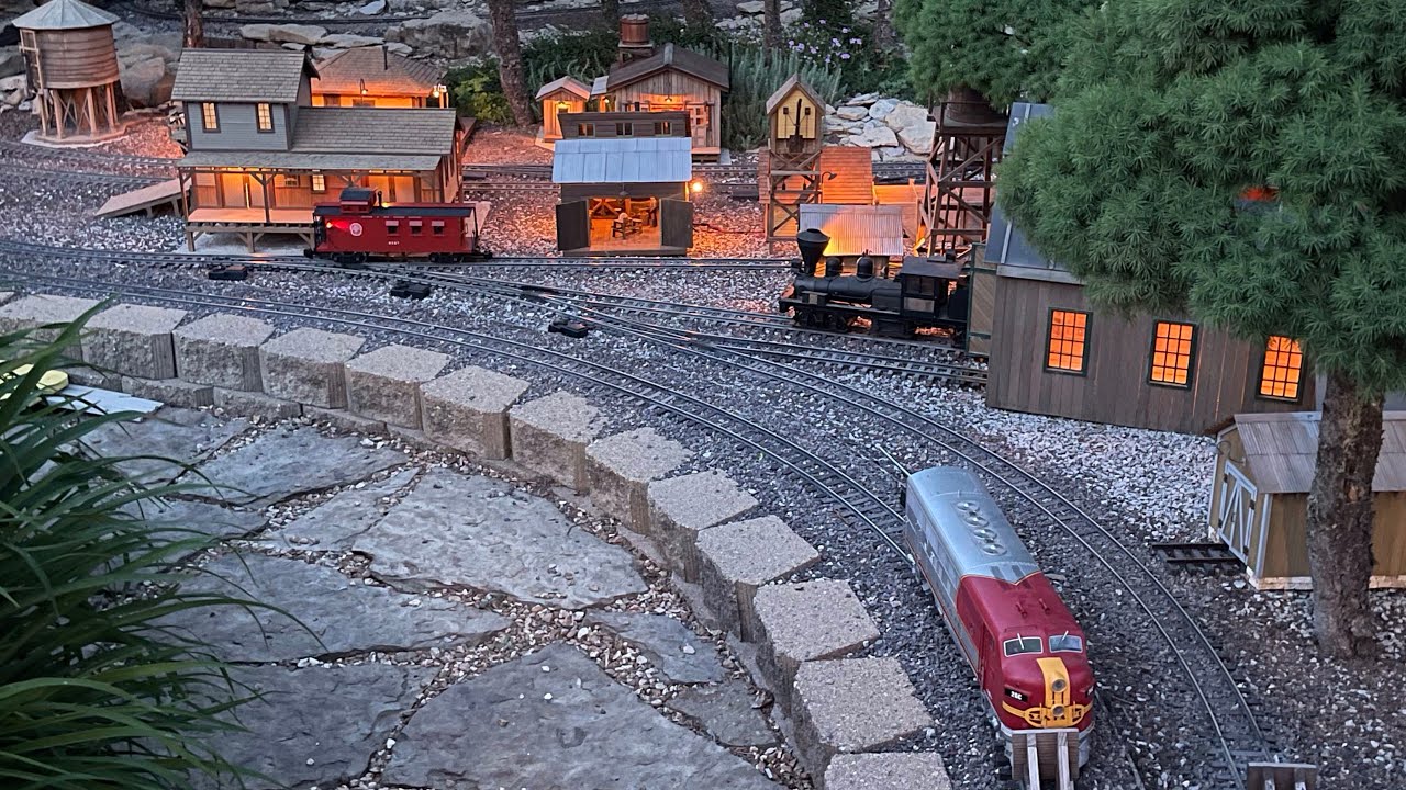 G Scale Trains at Night