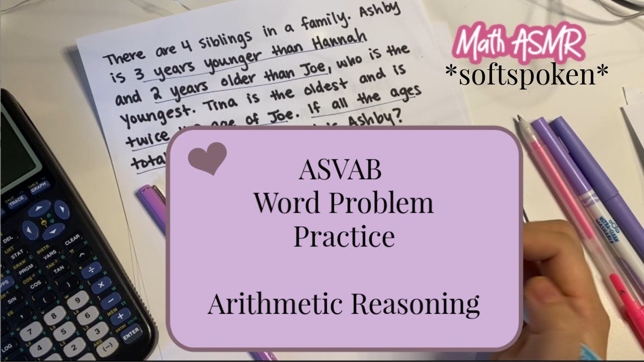 *softspoken* math ASMR | Word Problems Practice and Tips- ASVAB Test, Algebra, Arithmetic