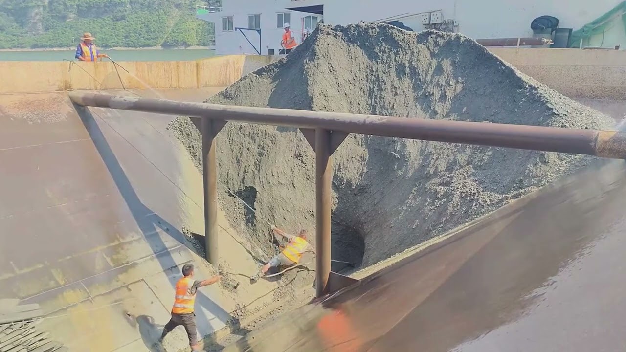 Barge unloading | Empty barge | Relaxing video part 2