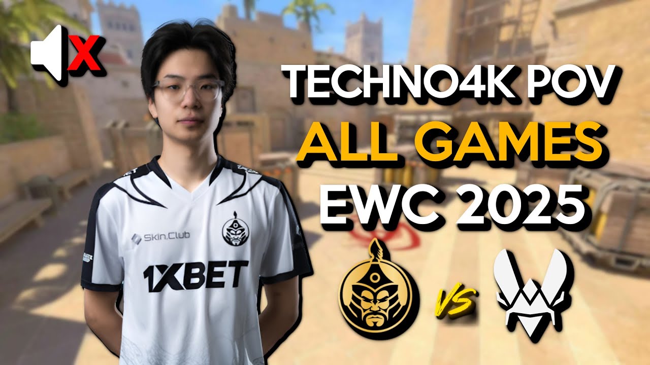 🔥TECHNO4K POV vs VITALITY! (ALL GAMES) - EWC 2025 | CS2 POV