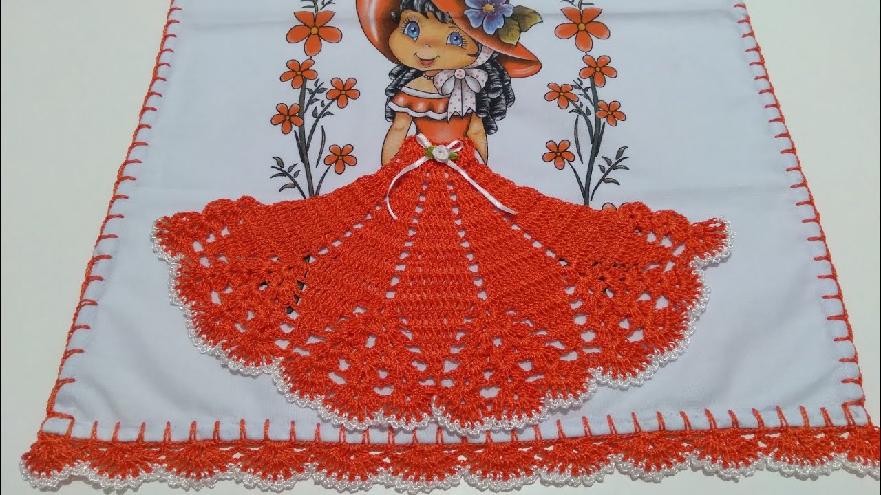 Saia de Crochê Para Boneca de Pano de Prato Naty #passoapasso #cidaartscrochê