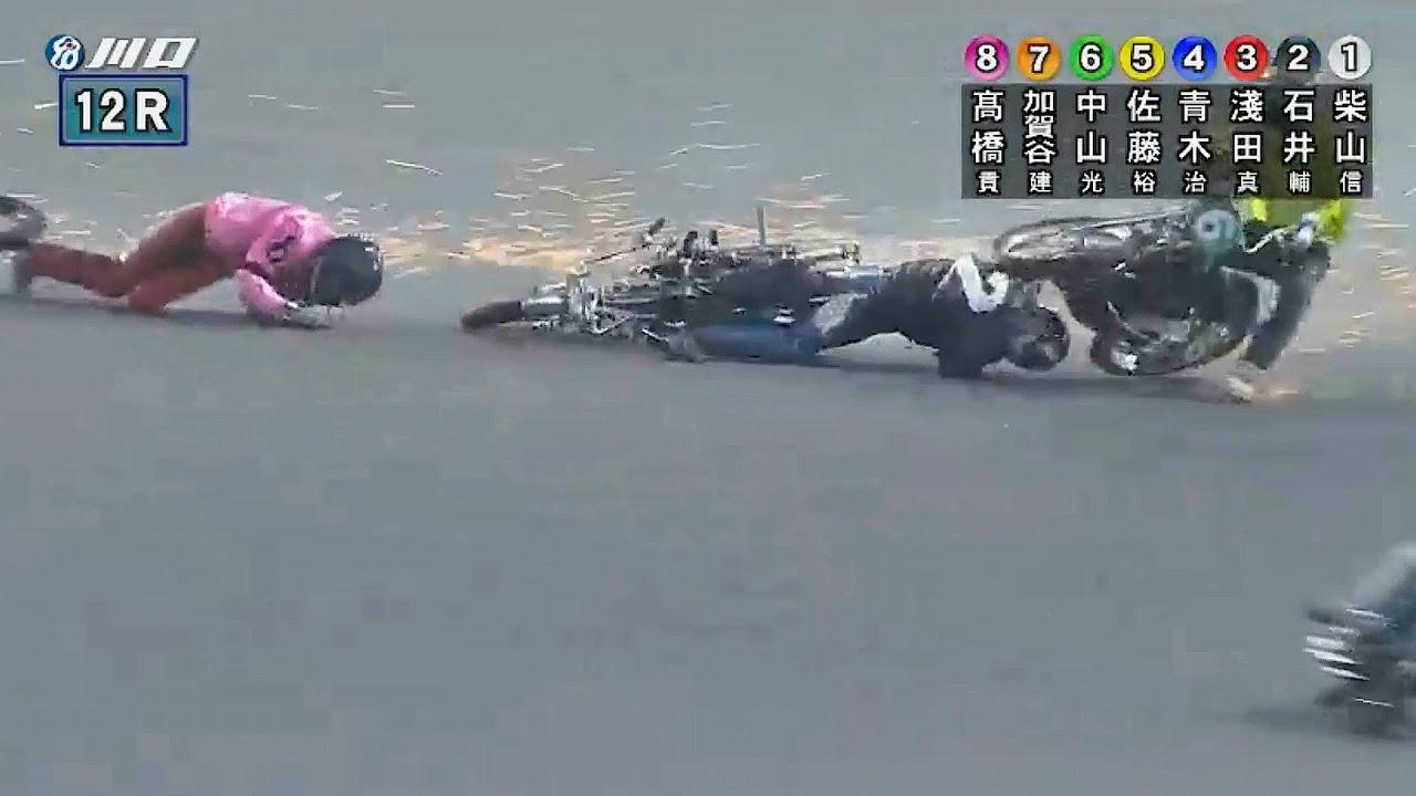 年末の川口オート激しい４台多重落車発生！オートレースで