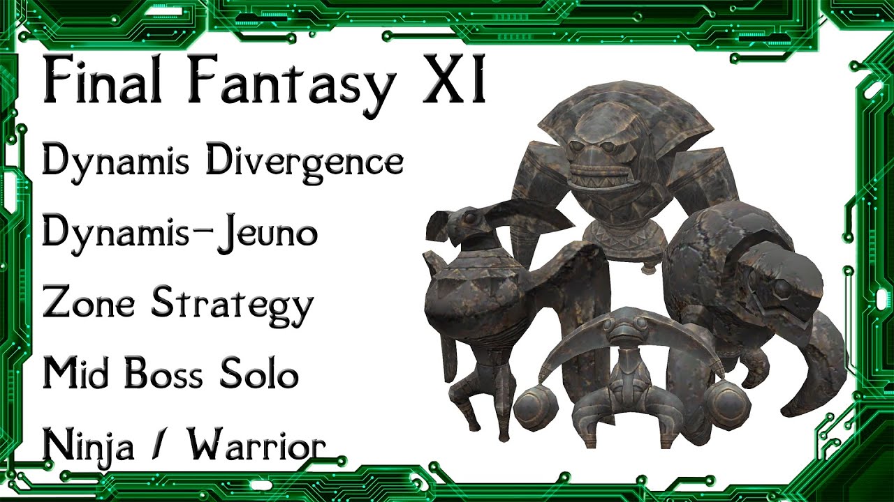 FFXI - Dynamis Divergence Jeuno Zone Strategy and Mid Boss Ninja Solo Battle Example