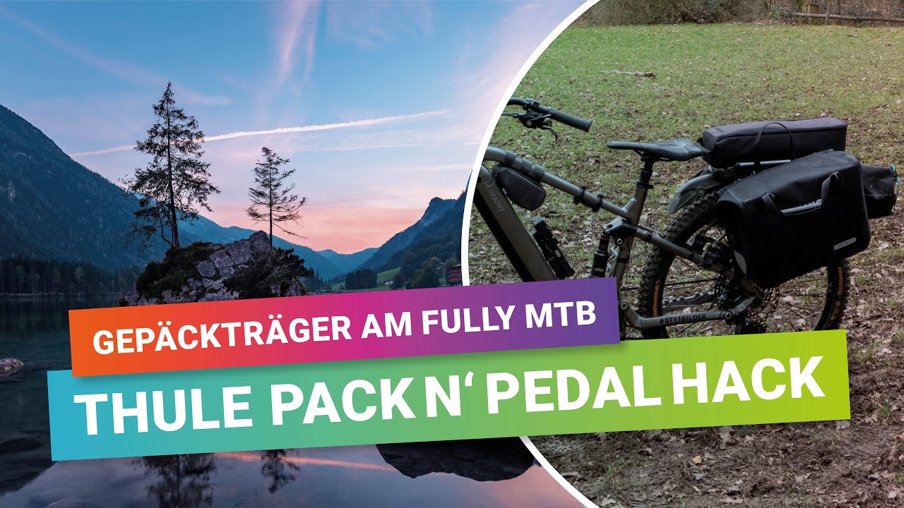 Gepäckträger am Fully MTB - Mit dem Thule Pack 'n Pedal kein Problem. Auch für den Akku vom ebike