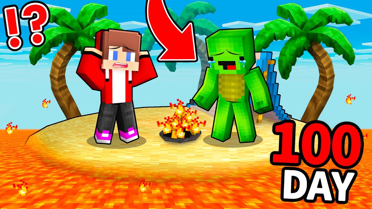 Mikey and JJ Survive 100 DAYS on LAVA ISLAND in Minecraft ! - Maizen
