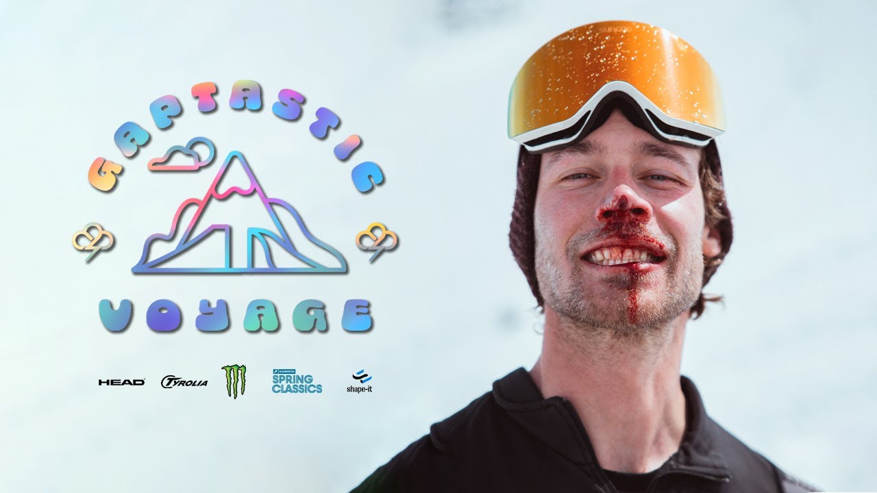 Skiers jump over a road at the Kaunertal Glacier | Gaptastic Voyage 2023 Afteredit