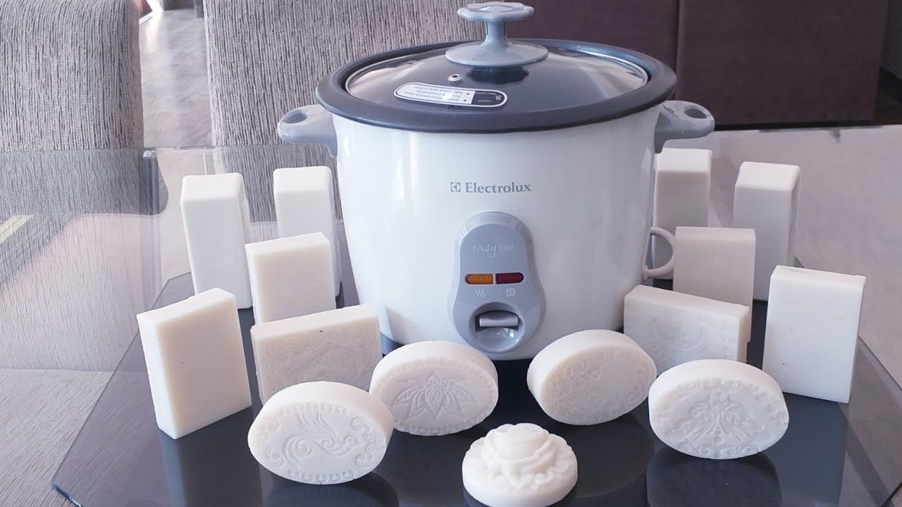 INCRÍVEL COMO FAZER SABONETES E SABÕES SEM SODA USANDO A PANELA ELÉTRICA DE FAZER ARROZ.