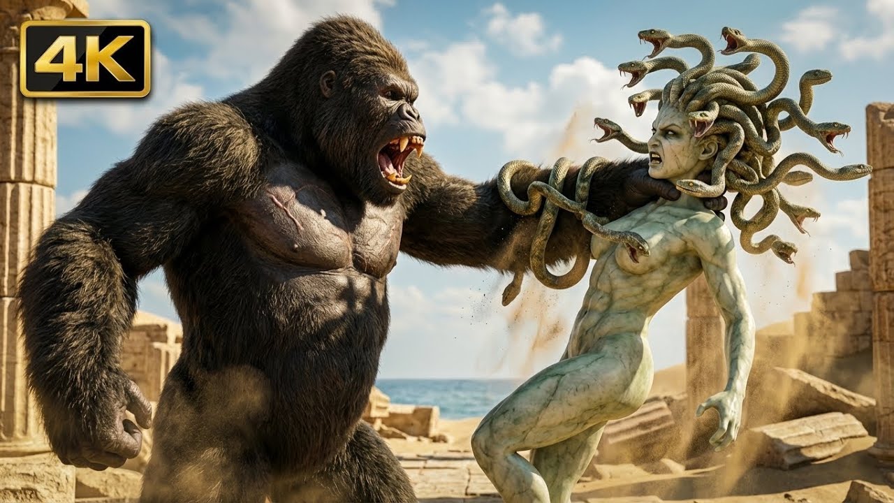 King Kong vs Medusa &ndash; Epic Final Victory | Cinematic Fantasy Short
