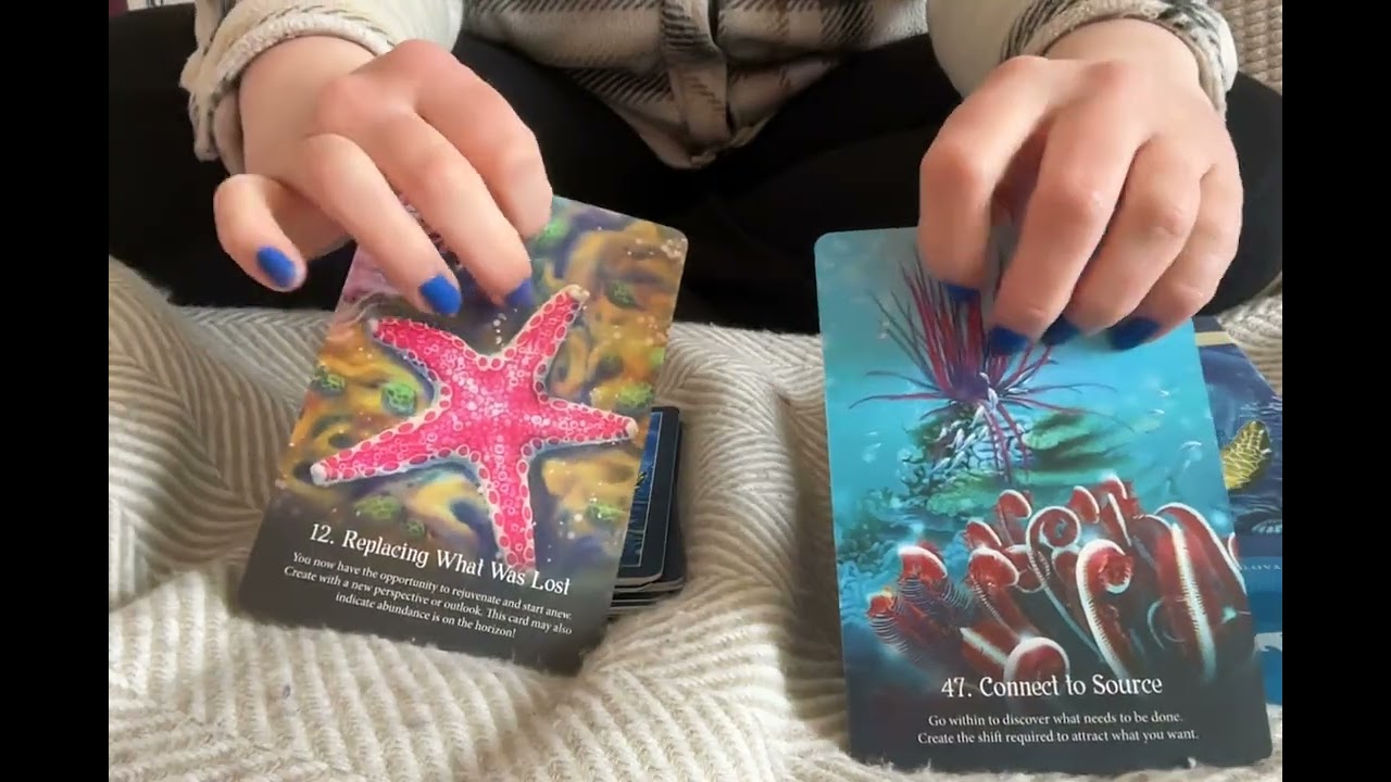 ASMR - Tapping/ Show (and some reading) of oracle cards: Whispers of the Ocean.
