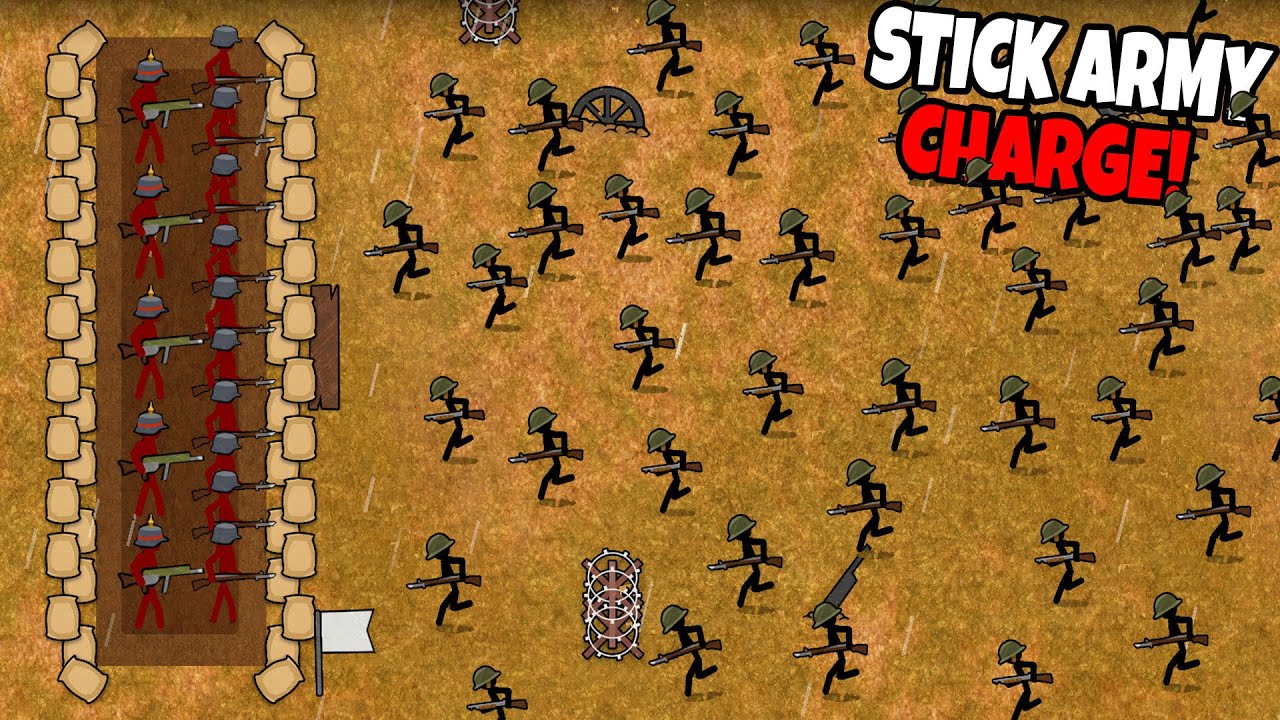 HUGE Stick Army Invasion VS TRENCH DEFENSE! - Stickman Trenches