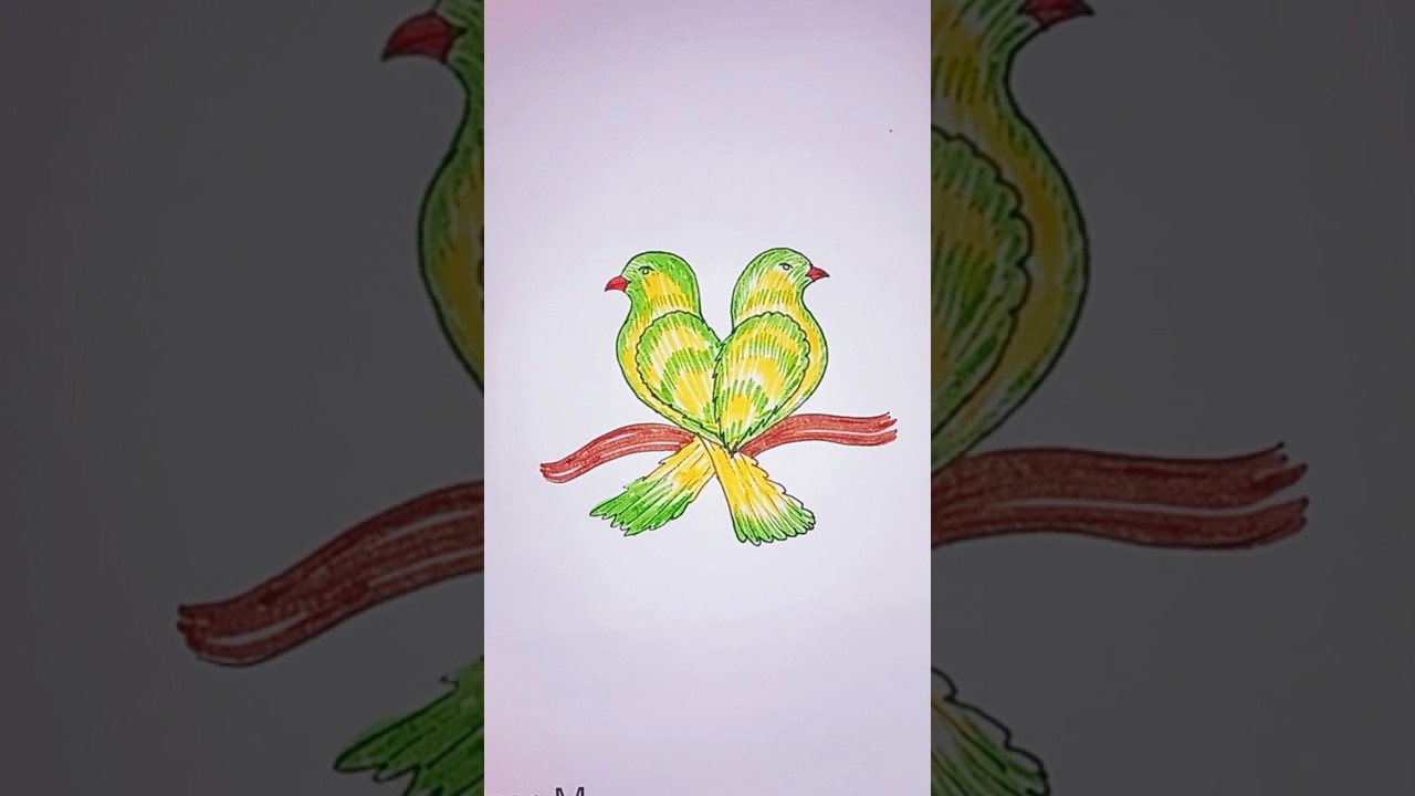 Easy couple/love bird art 