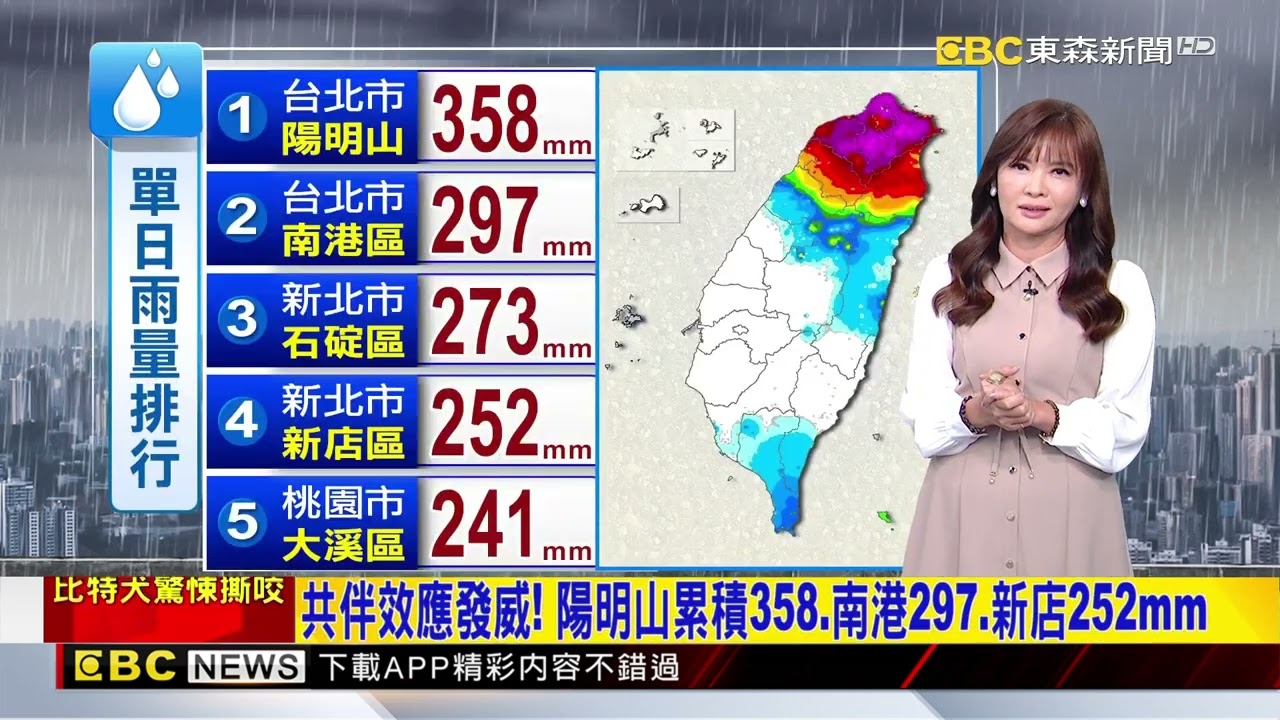 【淑麗氣象】罕見「廣泛」共伴雨！ 桃北北宜預估總雨量破千@newsebc