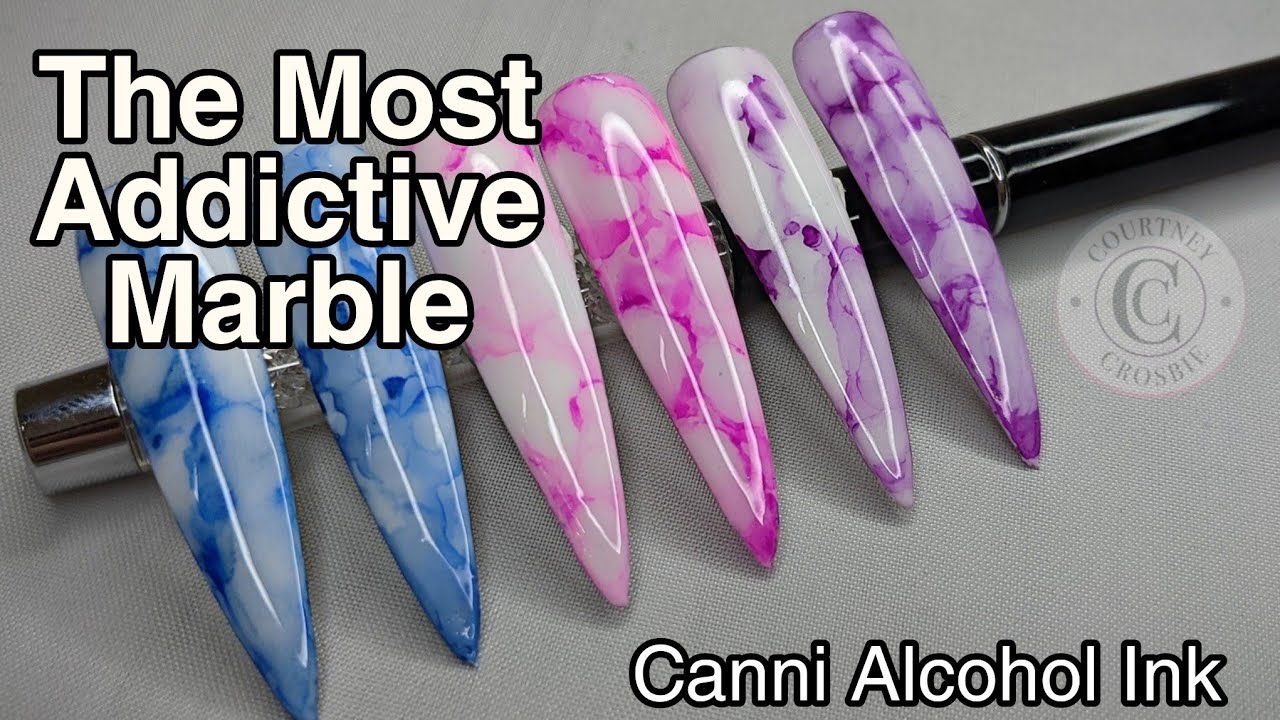 Алкогольные чернила Marble от Canni | Самые затягивающие мраморные ногти