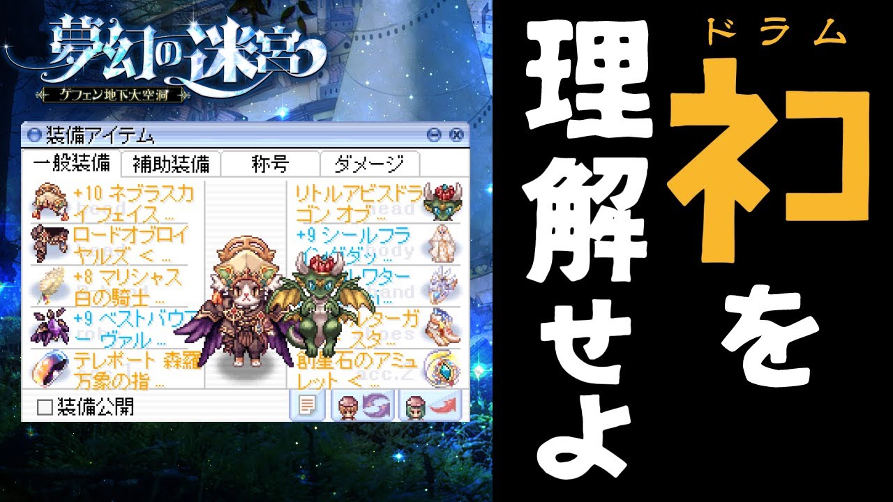 物理ドラム(3次職)で「試練の迷宮」に初挑戦してみた。｜ﾈｺを理解せよ【ラグナロクオンライン】