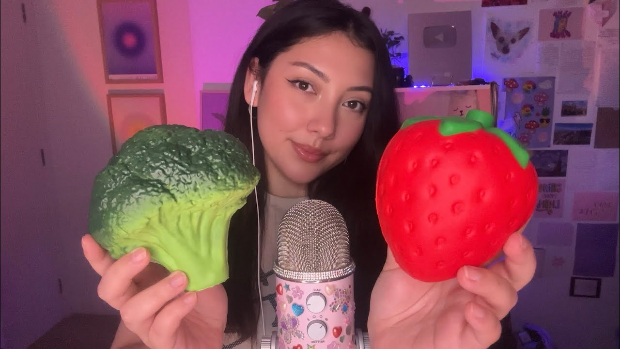 ASMR my squishy collection (2023) 🥦🍓🎂🍞🍄🥭🍉🎄🎃🍑🥑