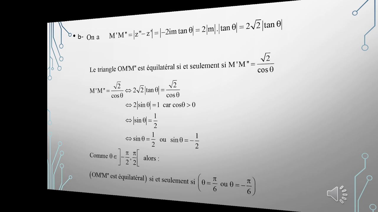 Complexe 1 [Exercice pour BAC math , sc et tec]