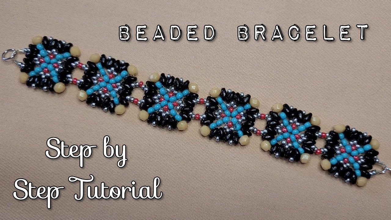 DIY Beaded Superduo and Seed Bead Bracelet Tutorial 🌷