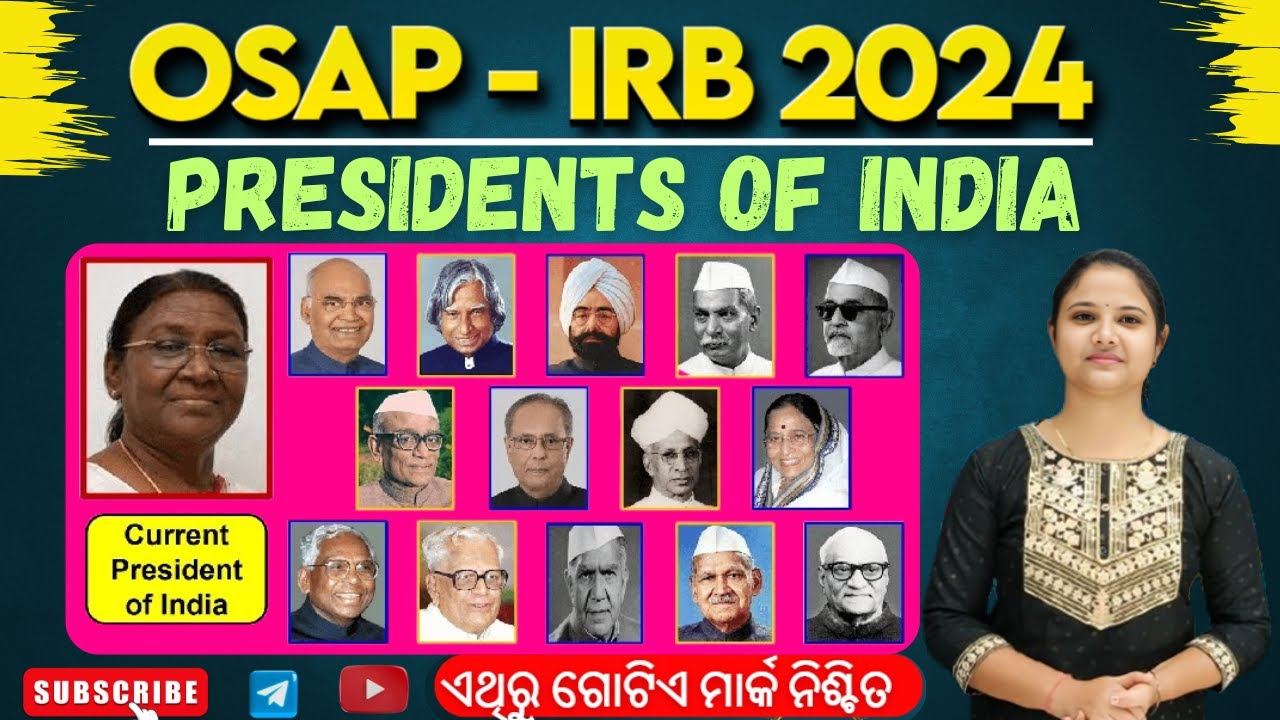 OSAP IRB 2024 || List of Presidents of India (ଭାରତର ରାଷ୍ଟ୍ରପତି )||With Neha Ma'am#osap#irb#policeSI
