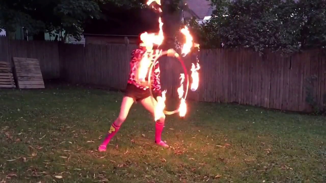 Fire hula hoop for breakfast