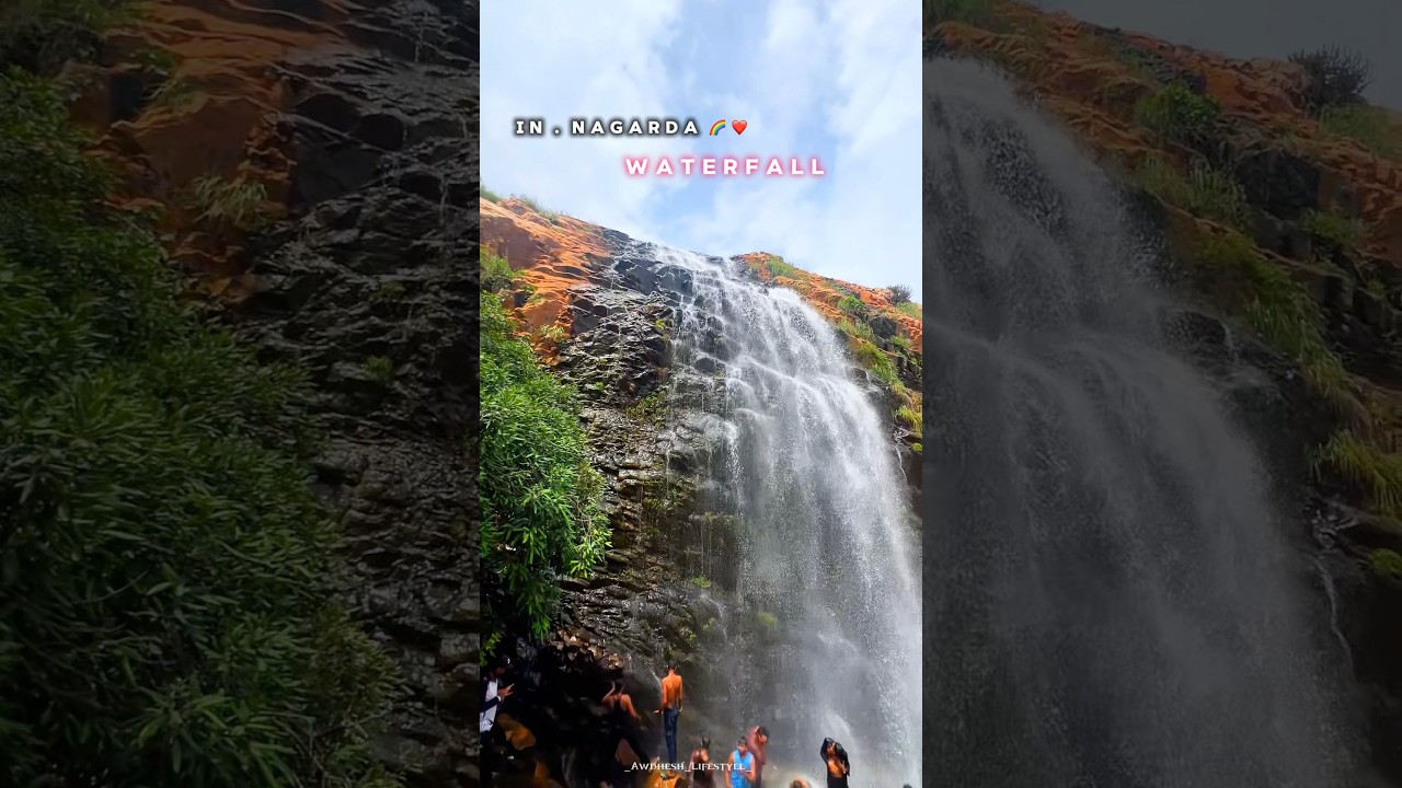 ( In ) Nagarda waterfall 🌈🍃#waterfall #chattisgarh #shakti #shortvideo