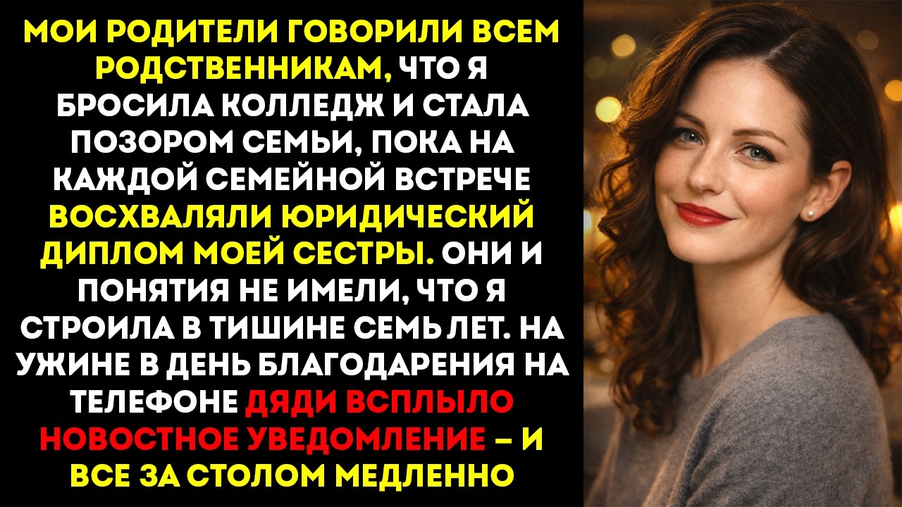 Родители называли меня «бросившим учёбу» на каждой встрече — пока у дяди за ужином не зазвонил