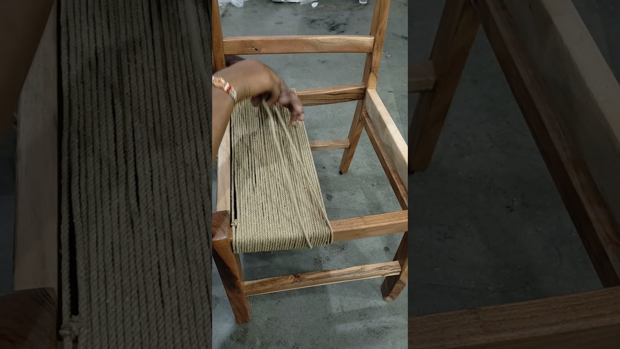 How to weave rope chair. #shortvideo #craft #wood #weaving