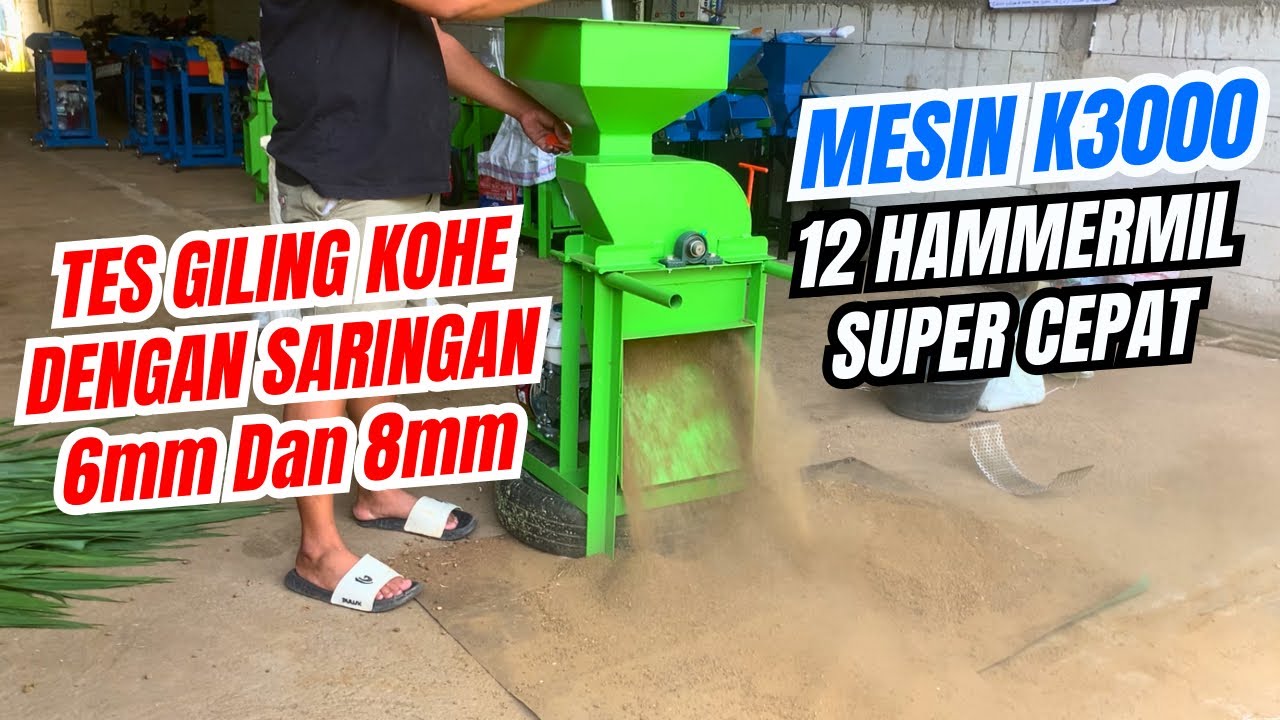 TES GILING KOHE KAMBING DENGAN SARINGAN 6mm dan 8mm MESIN GILING K3000 #mesingiling 