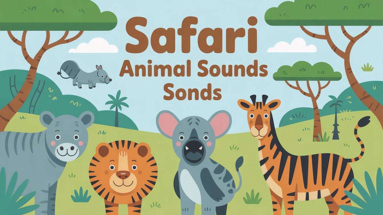 Safari Animal Sounds Song | Fun Nursery Rhyme for Kids - Learn Animal Names and Sounds