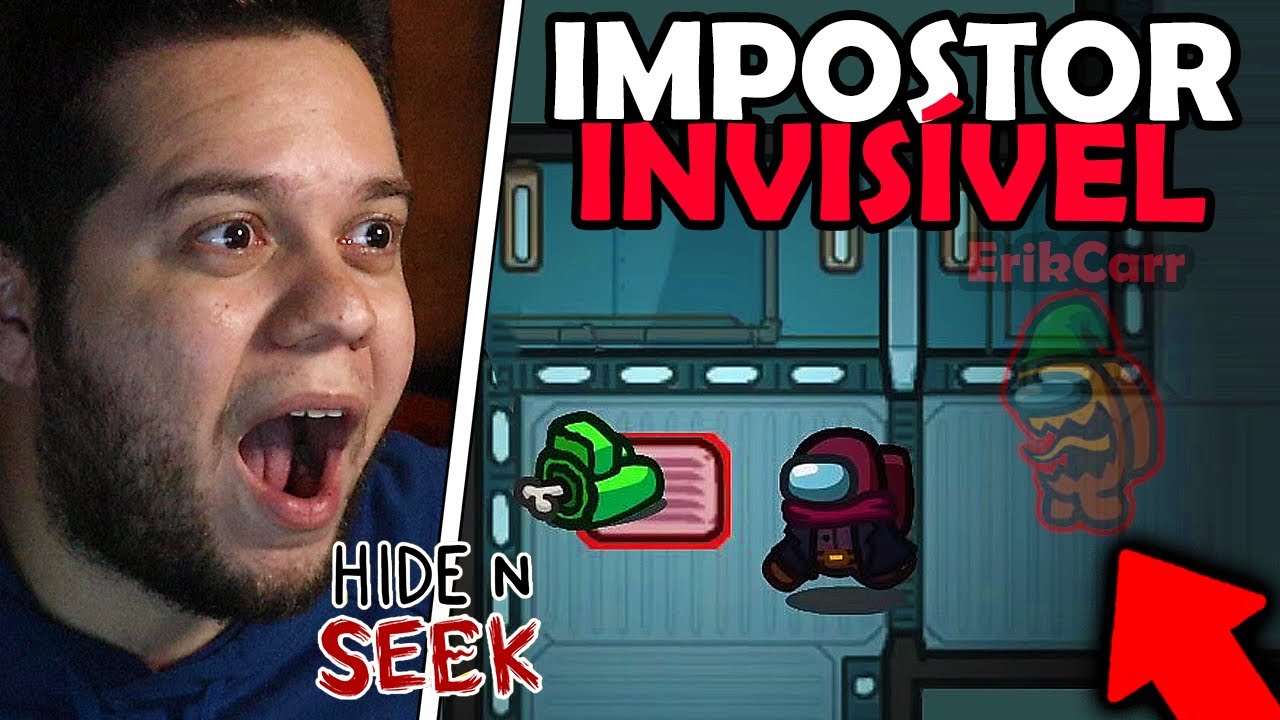 AMONG US HIDE N SEEK mas.. FUI o IMPOSTOR INVISÍVEL (Esconde Esconde)