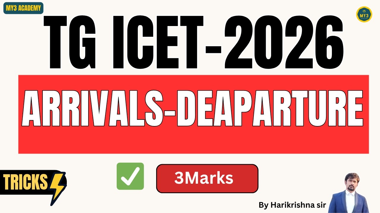 TG ICET-2026 Exam Preparation | Arrival Departure | ICET 🔥 | ICET Series #1million  #icet2026