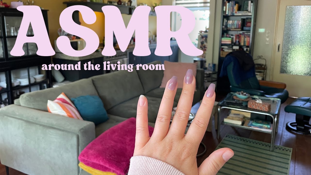 ASMR Tapping & Scratching around my Parents' Living Room 🙆‍♀️📺🪴🛋️