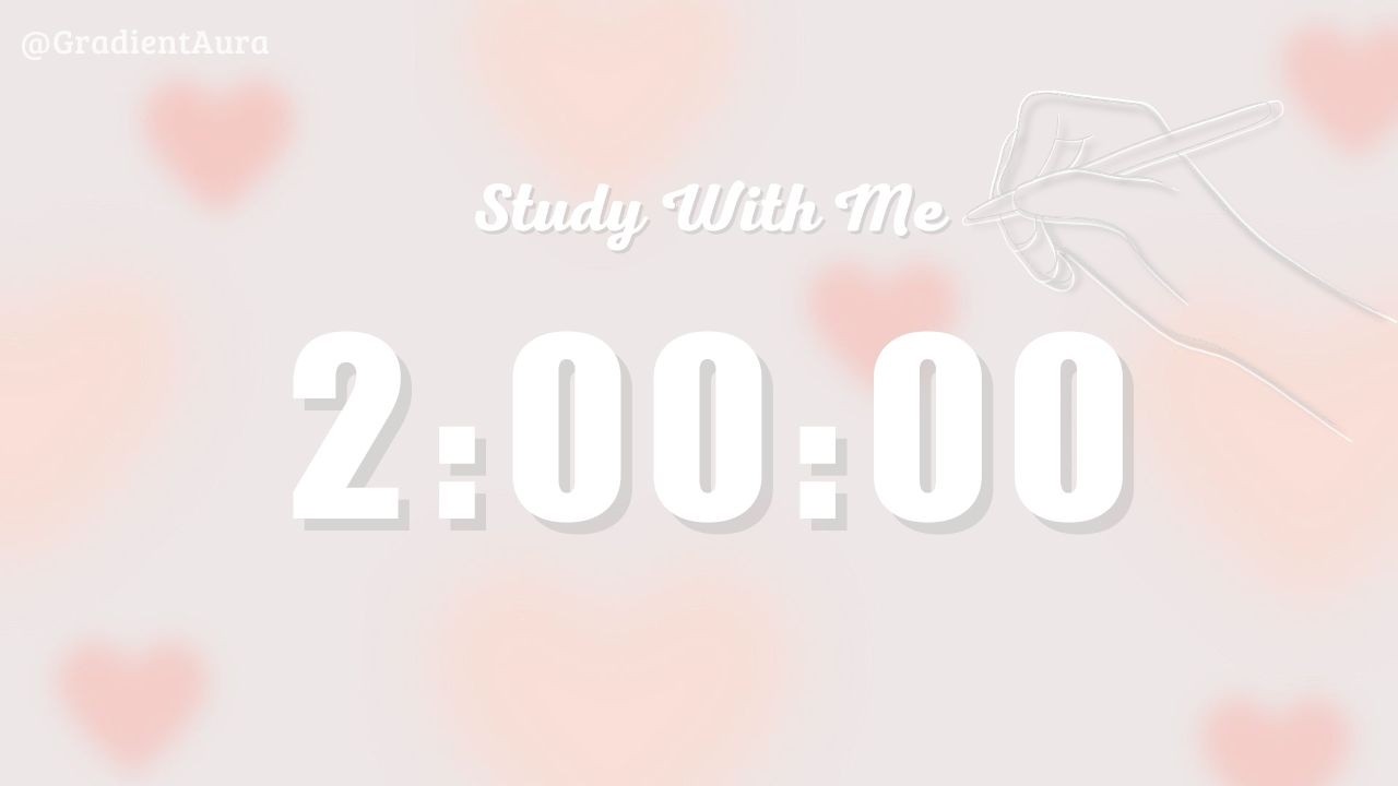 2 Hour Study Timer | No Music | Gentle Alarm | ADHD Friendly