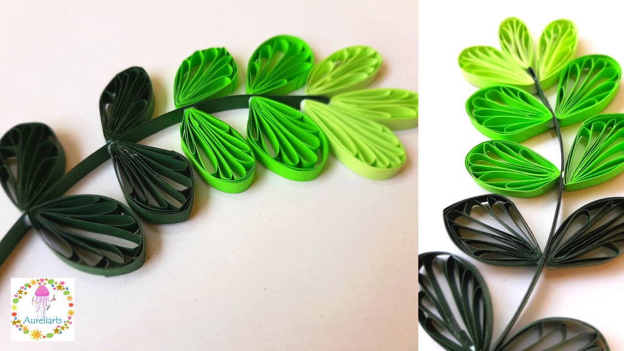 Paper Quilling Leaves 🍃🌿 | How to make paper quilled leaves