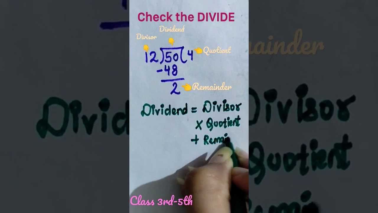 Check the DIVIDE|Divide and Check|Class 3rd-5th|Maths