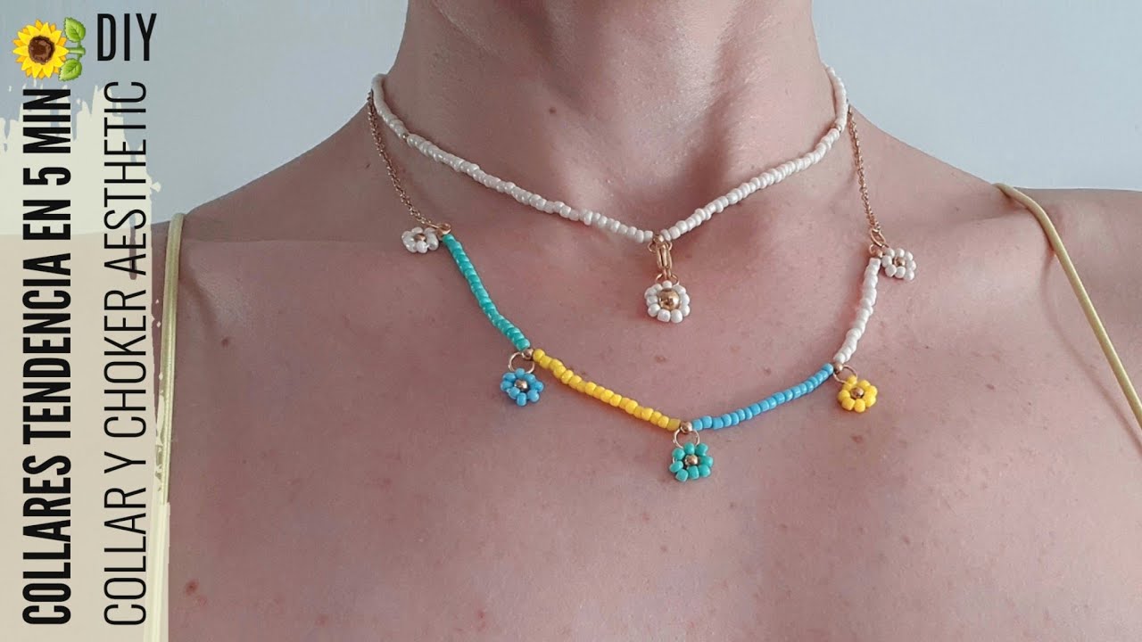 DIY COLLARES DE FLORES EN TENDENCIA POR 2 EUROS | COLLAR Y CHOKER DE FLORES | COLLARES AESTHETIC