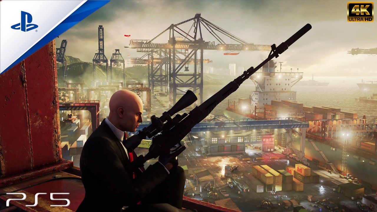 HITMAN 3 &mdash; Сингапур, Порт Ханту | Снайпер-убийца, без интерфейса, без комментариев [4K 60FPS]