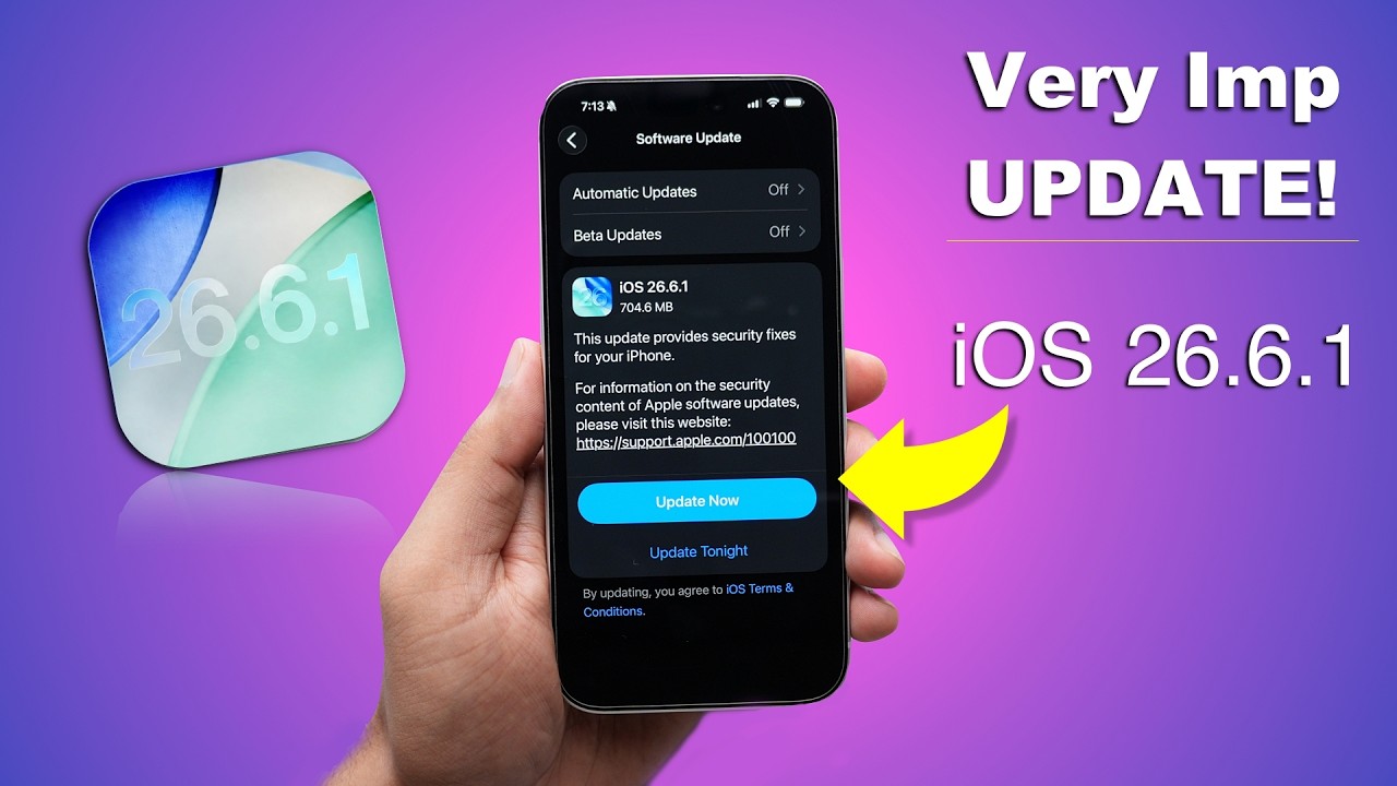 iOS 26.6.1 - Very Important Update! Immediately Update Your iPhone (HINDI)