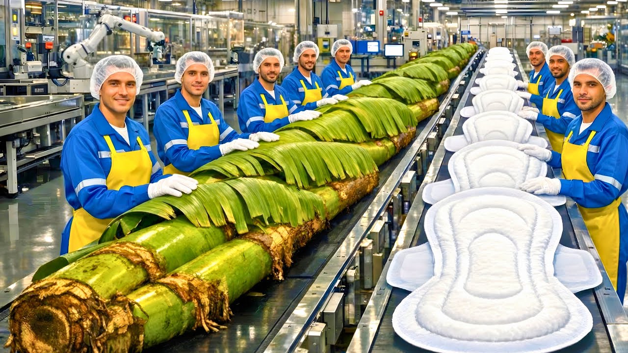 Inside a High-Tech Banana Stem Sanitary Pad Factory You’ve Never Seen Before
