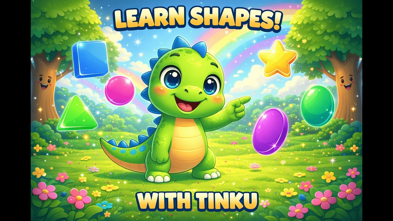 Learn Shapes with Tinku 🦖 | Fun Shapes Song for Kids | Circle, Square & More!