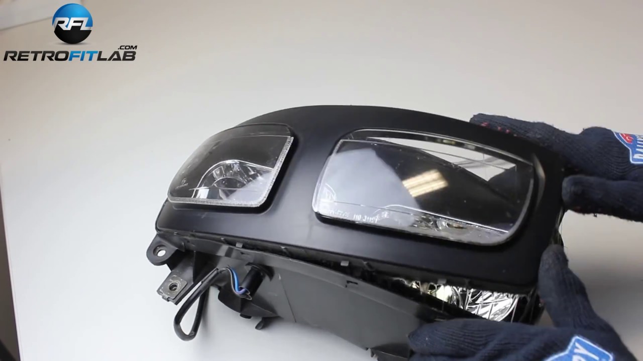 Yamaha FZS600 Fazer bad headlight fix (Bi-xenon projector kit), installation video