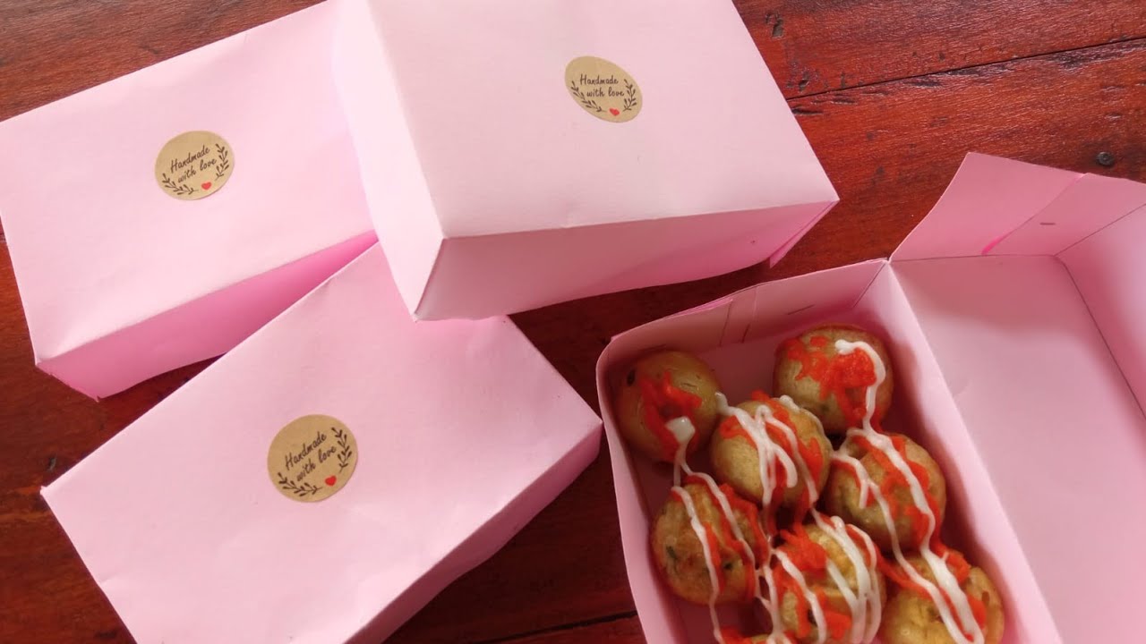 Cara Membuat Kemasan Makanan (Paper Box) Dari Kertas Karton | Simple & Anti Ribet